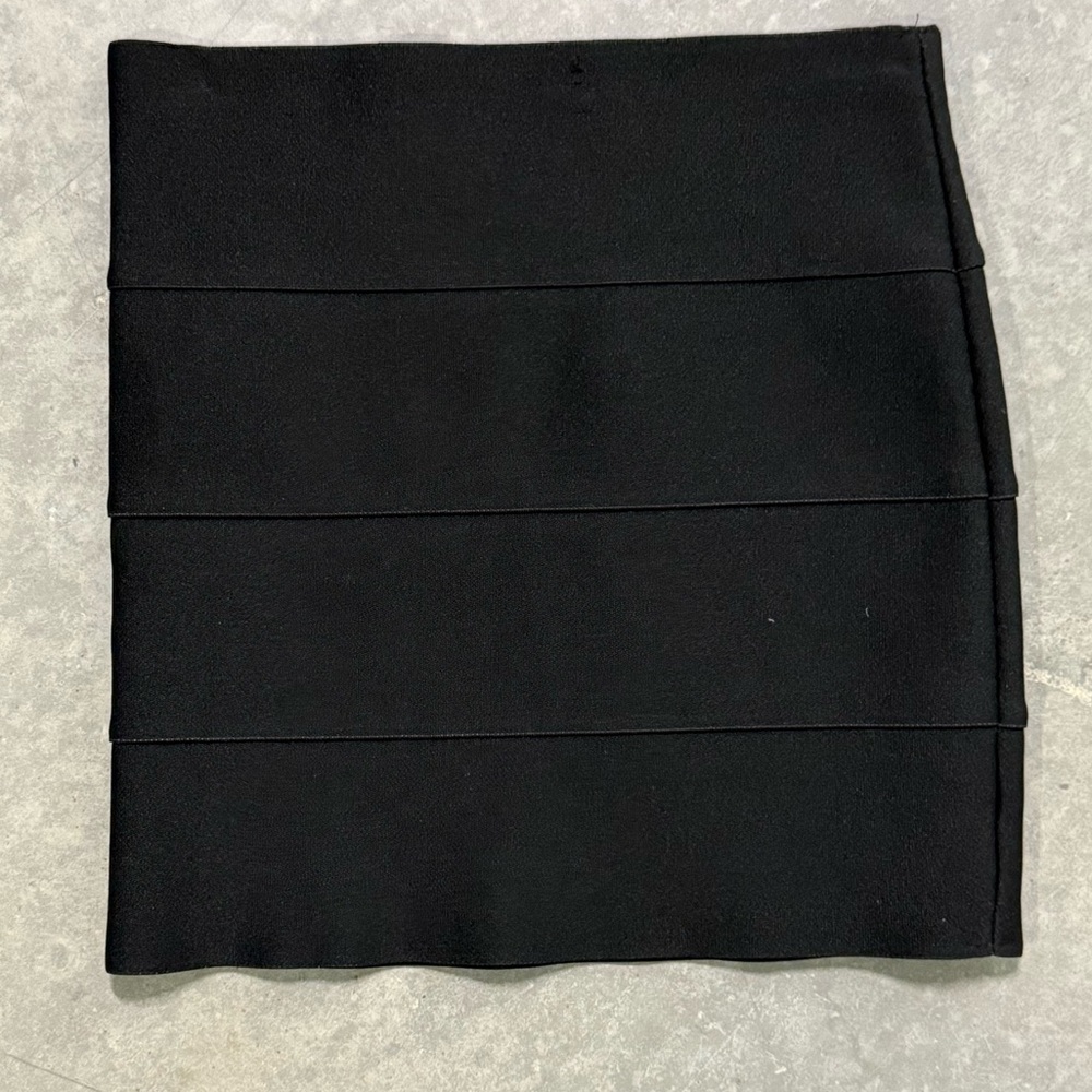 Pleasure Doing Business Black Bandage Bodycon Mini Skirt Rubber Stretch Clubwear